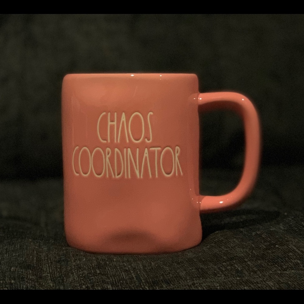 Rae dunn chaos coordinator pink mug NEW